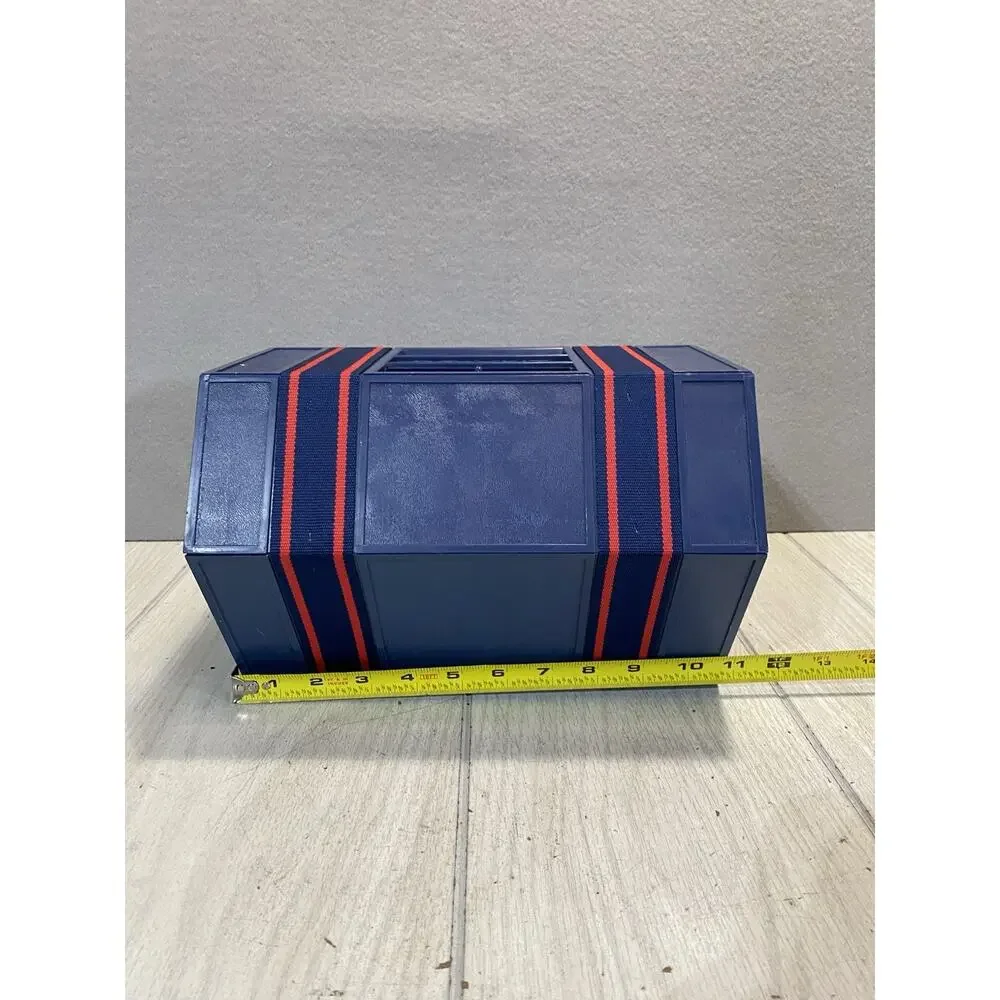 Blue VINTAGE ROLYKIT ROLL UP BOX PORTABLE STORAGE Organizer Tackle Crafts Sewing